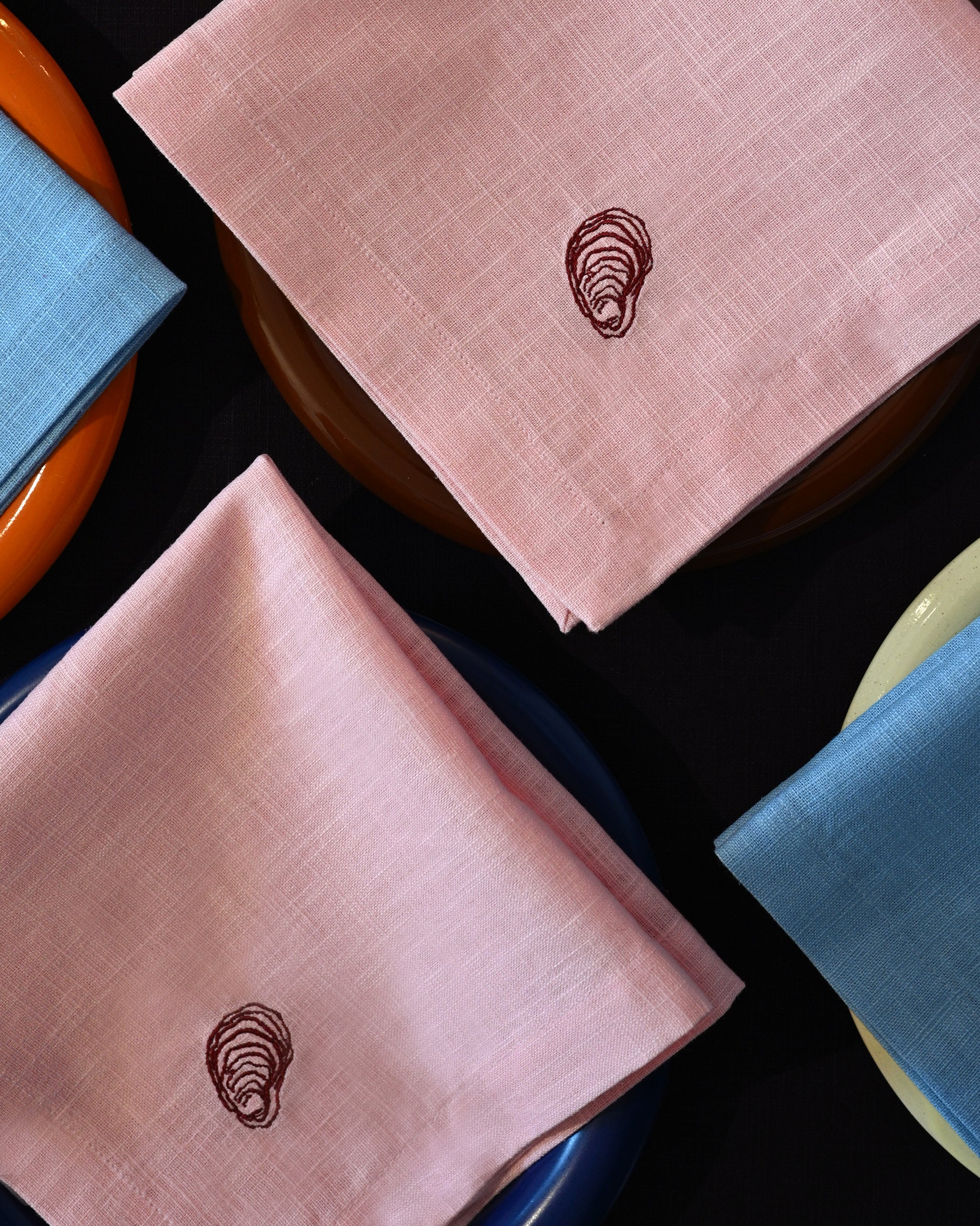 Serviette, 2er HUÎTRE rosa & rot Bild 3