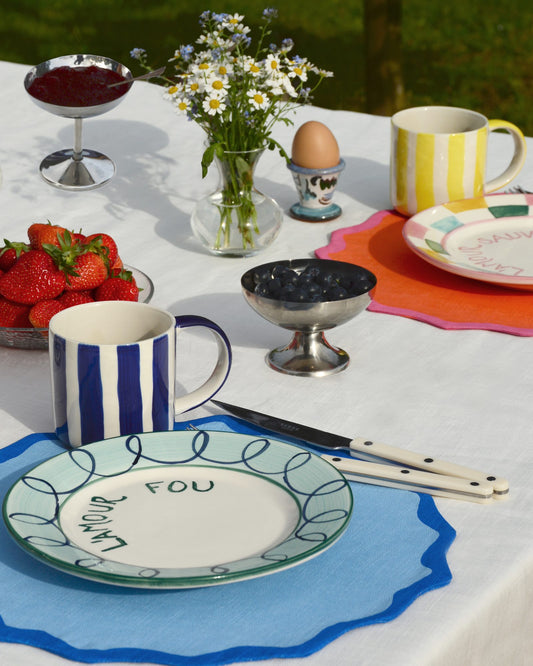 Tischset VAGUE hellblau & blau Bild 1