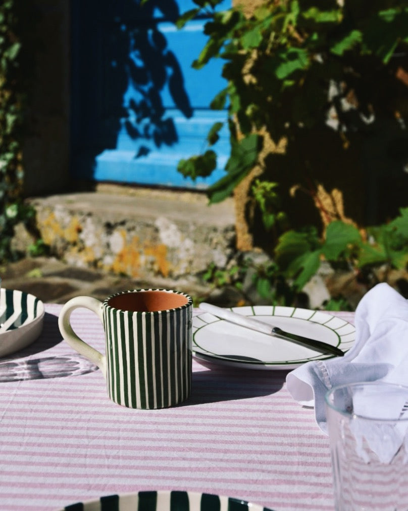 Becher VACANZA grün-weiß gestreift Bild 1