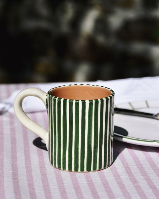 Becher VACANZA grün-weiß gestreift Bild 2
