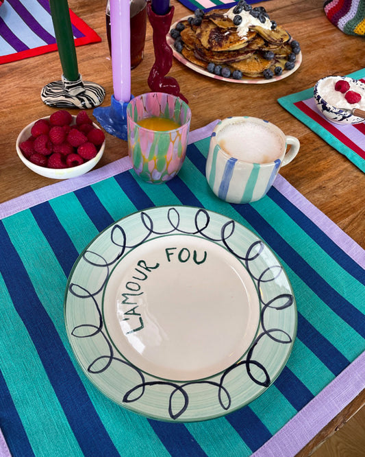 Tischset MARINIÈRE türkis & blau Bild 1