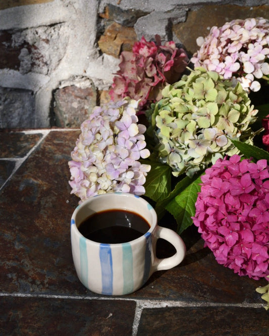 Becher RAYURES blau-grün gestreift Bild 1