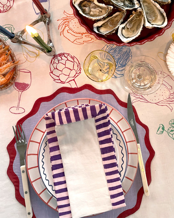 Tischset VAGUE flieder & rot Bild 1