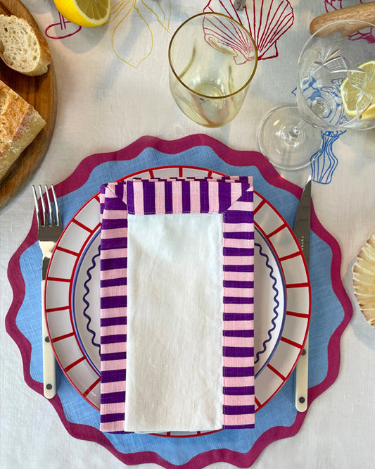 Tischset VAGUE hellblau & rosa Bild 1