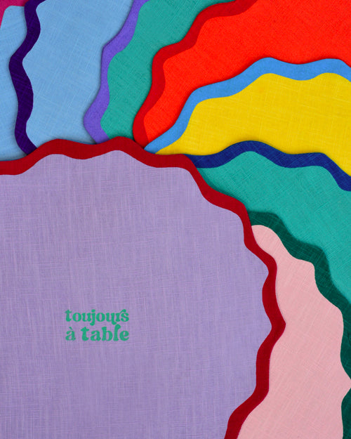 Tischset VAGUE hellblau & rosa Bild 3