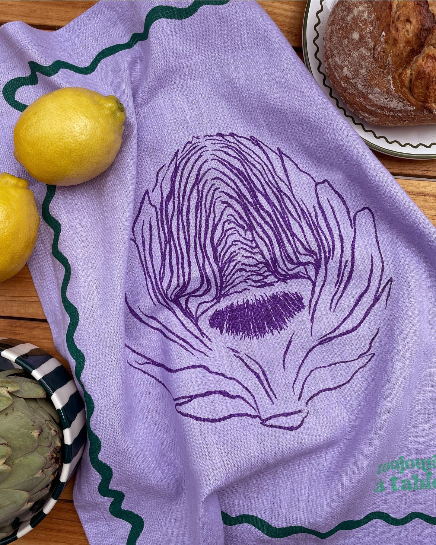 Geschirrtuch L'ARTICHAUT flieder & violett Bild 1