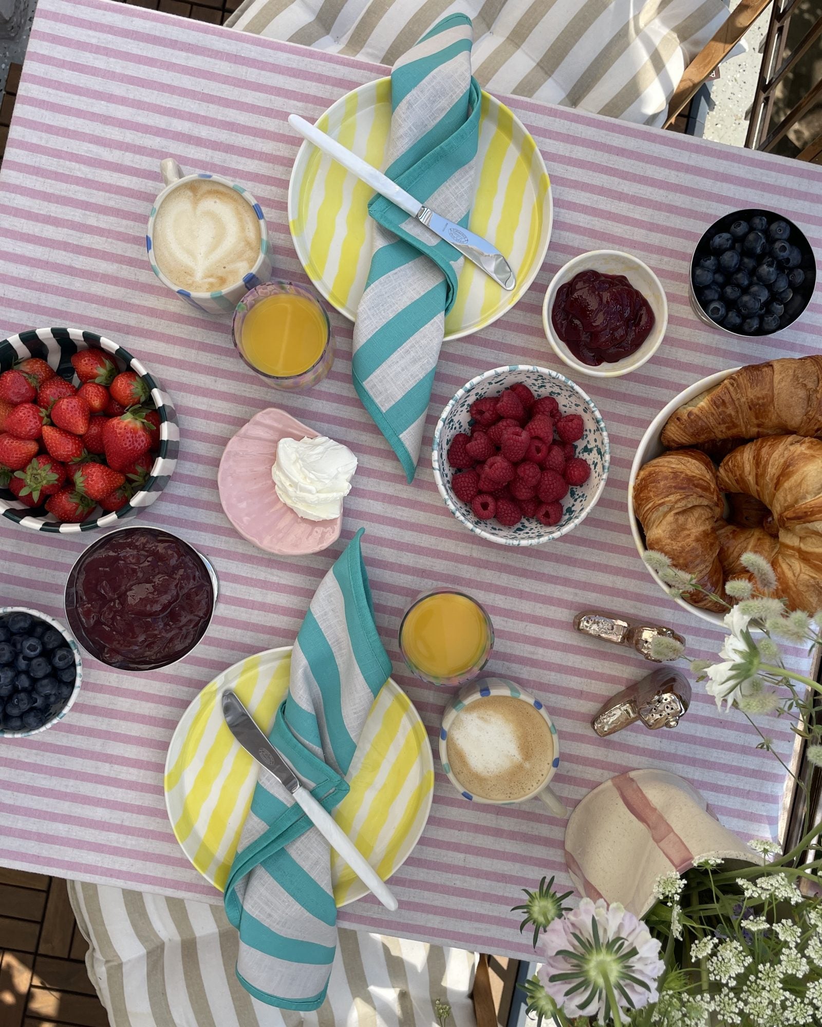 Tischdecke RAYURES ROSES PETITE cremeweiß & rosa Bild 3