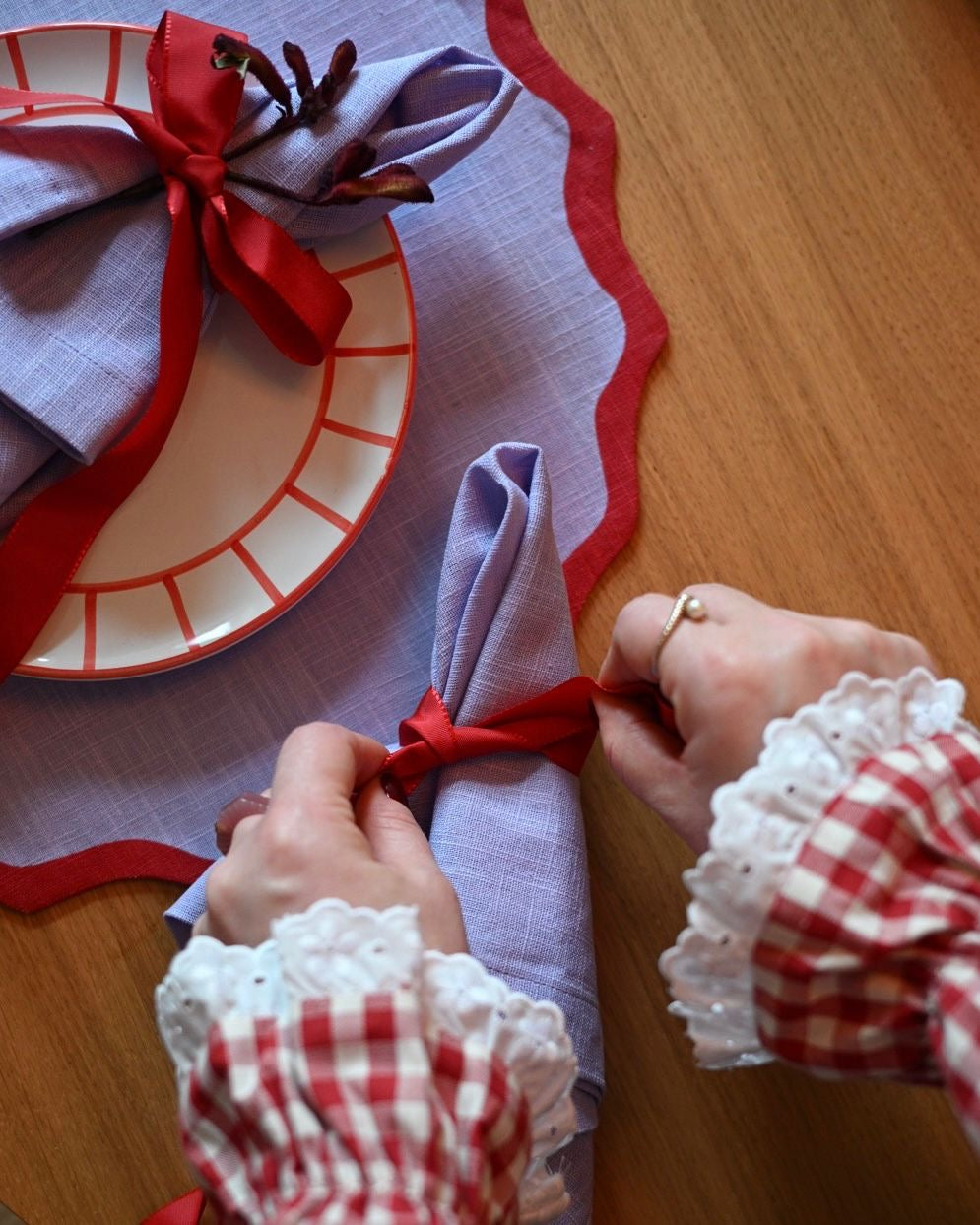 Serviette, 2er CLASSIQUE flieder Bild 3