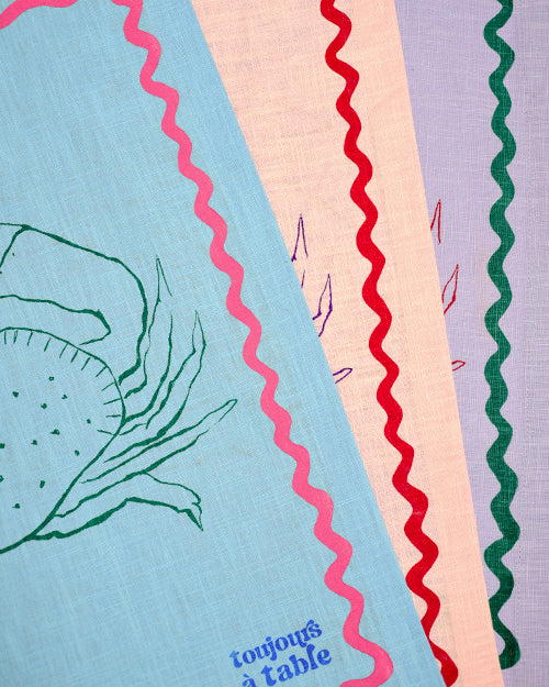 Geschirrtuch SALUT LE CRABE hellblau & rosa Bild 3