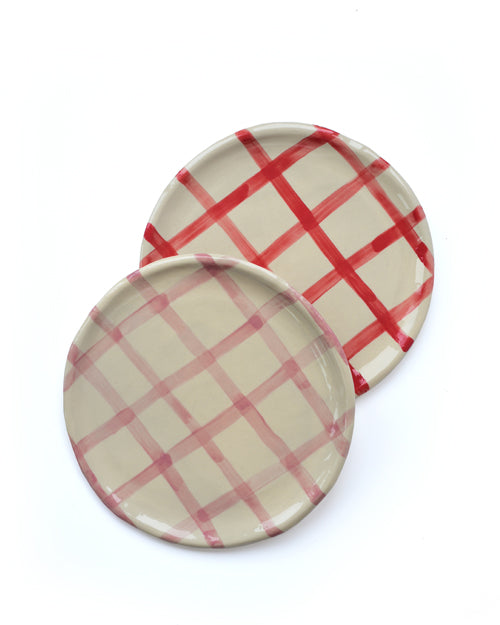 Teller VICHY rosa kariert Bild 1