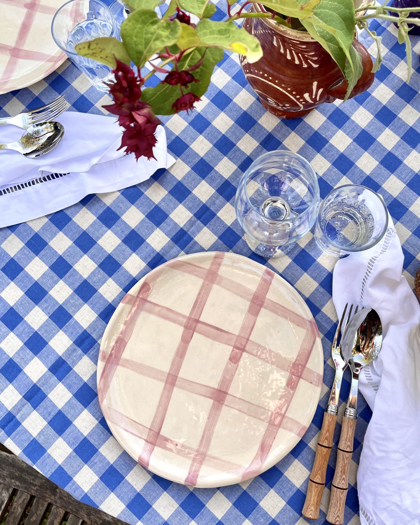 Teller VICHY rosa kariert Bild 1