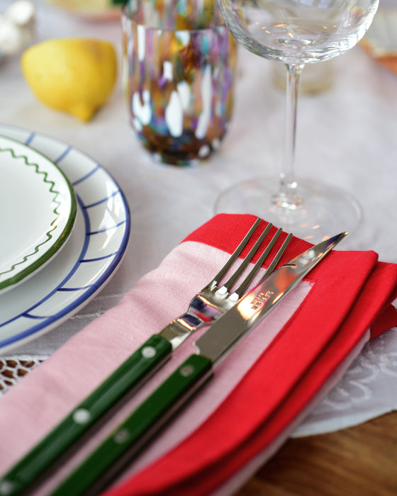 Serviette, 2er BINIOU rosa & rot Bild 1