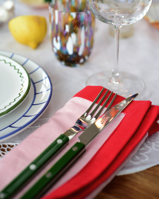 Serviette, 2er BINIOU rosa & rot Bild 1