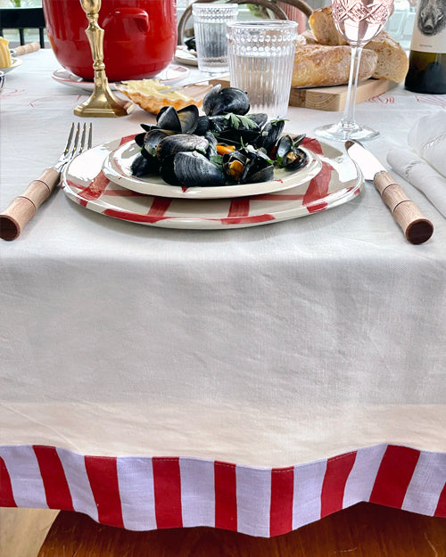 Tischdecke LE CRABE HEUREUX rot & flieder Bild 3