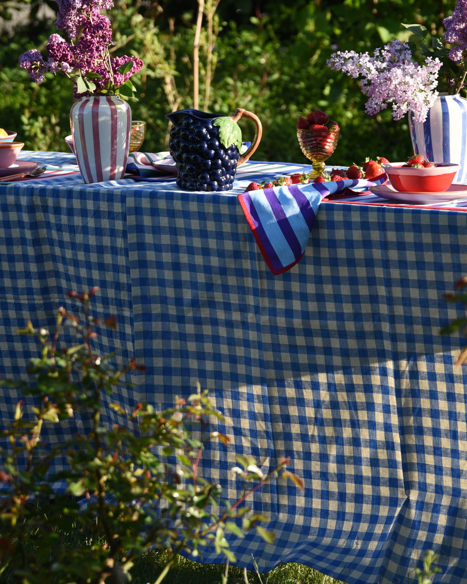 Serviette, 2er MARINIÈTTE hellblau & violett Bild 3
